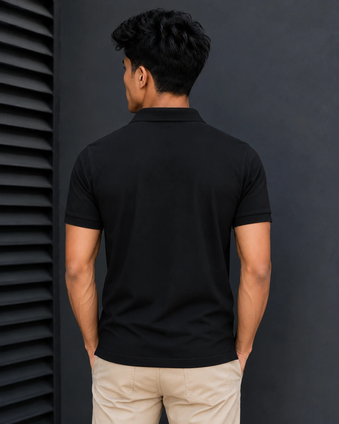 Black Mercerized Cotton Polo T-Shirt for Men 240 GSM Premium 100% Cotton Tiruppur